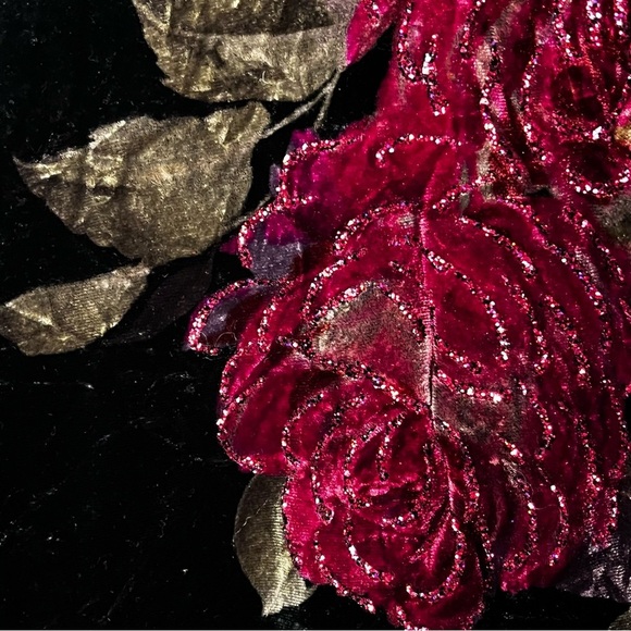 Jeffrey & Dara Evenings by Tom Barr | Vtg Sparkly Floral Velvet Cardigan, Large - Picture 3 of 6